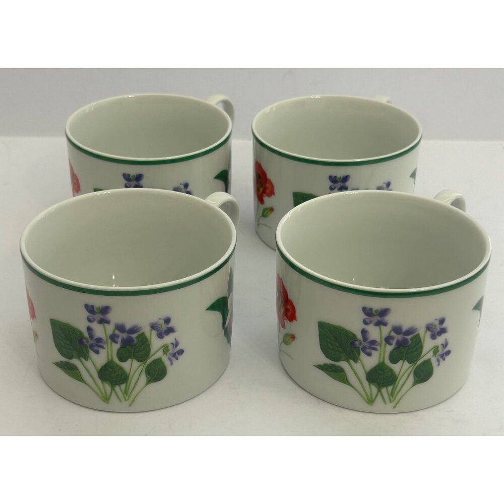 4 National Wildlife Federation Floral Coffee Tea Mugs Orchid Violets Poppy Iris - Picture 4 of 12